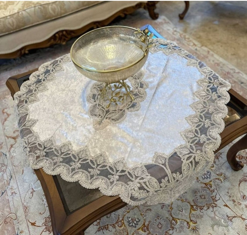 رومیزی مربع ۹۰در۹۰ ترک طرح مهوا