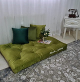 ست نشیمن و کوسن مخمل سبز ۴تیکه
